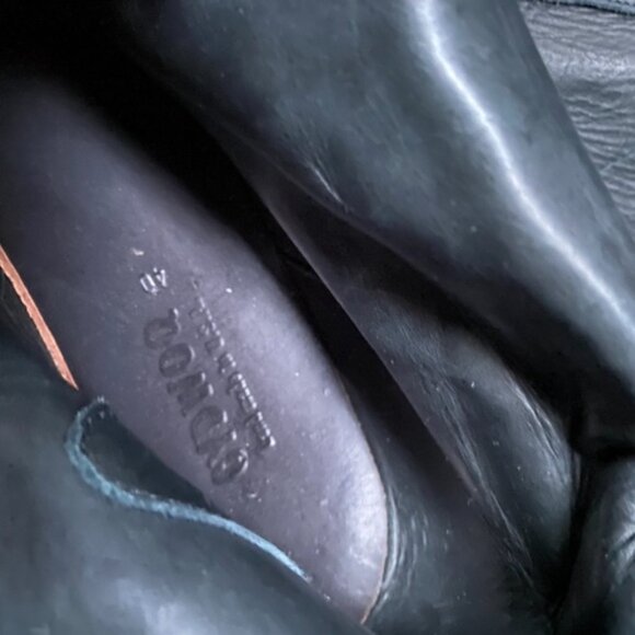 Elegant Black Bronze Leather Winter Riding Tall  Boots Handmade USA EU40 - Picture 8 of 10